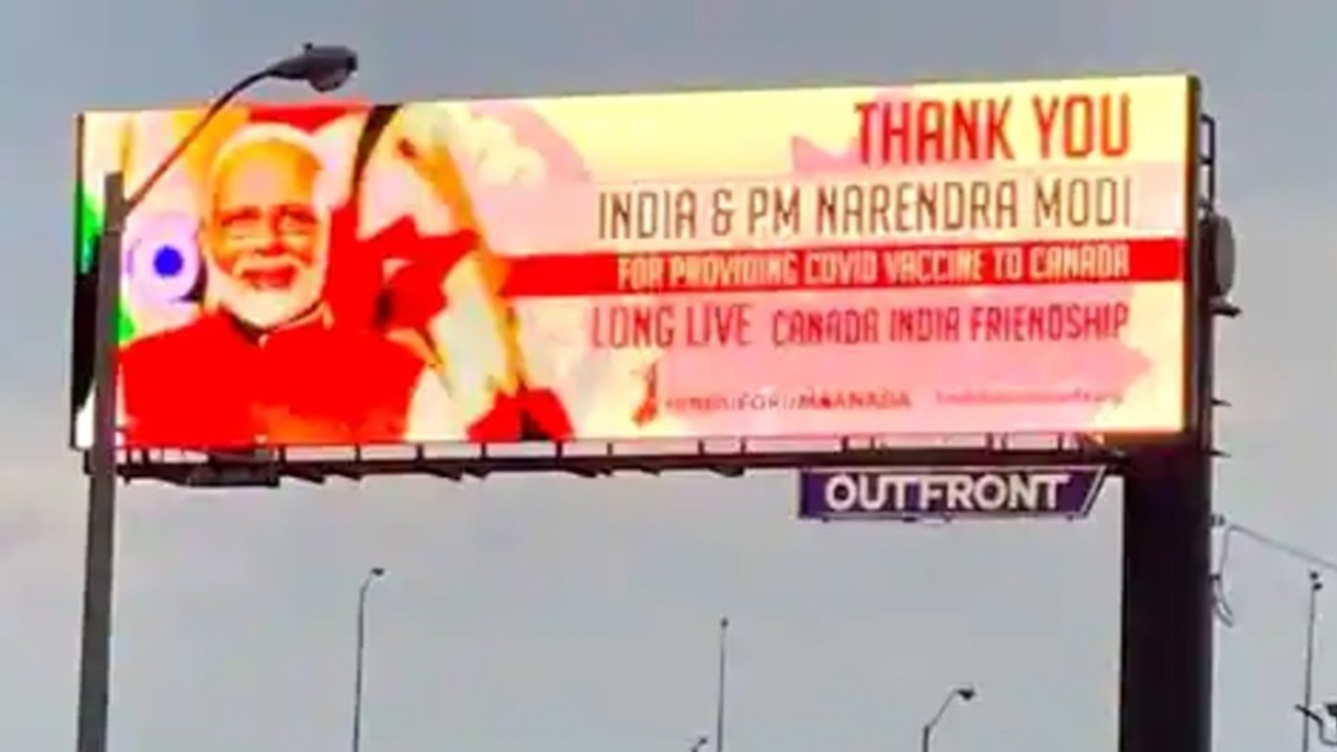 Canada Has Giant Billboards Thanking PM Modi For Providing COVID-19 Vaccines