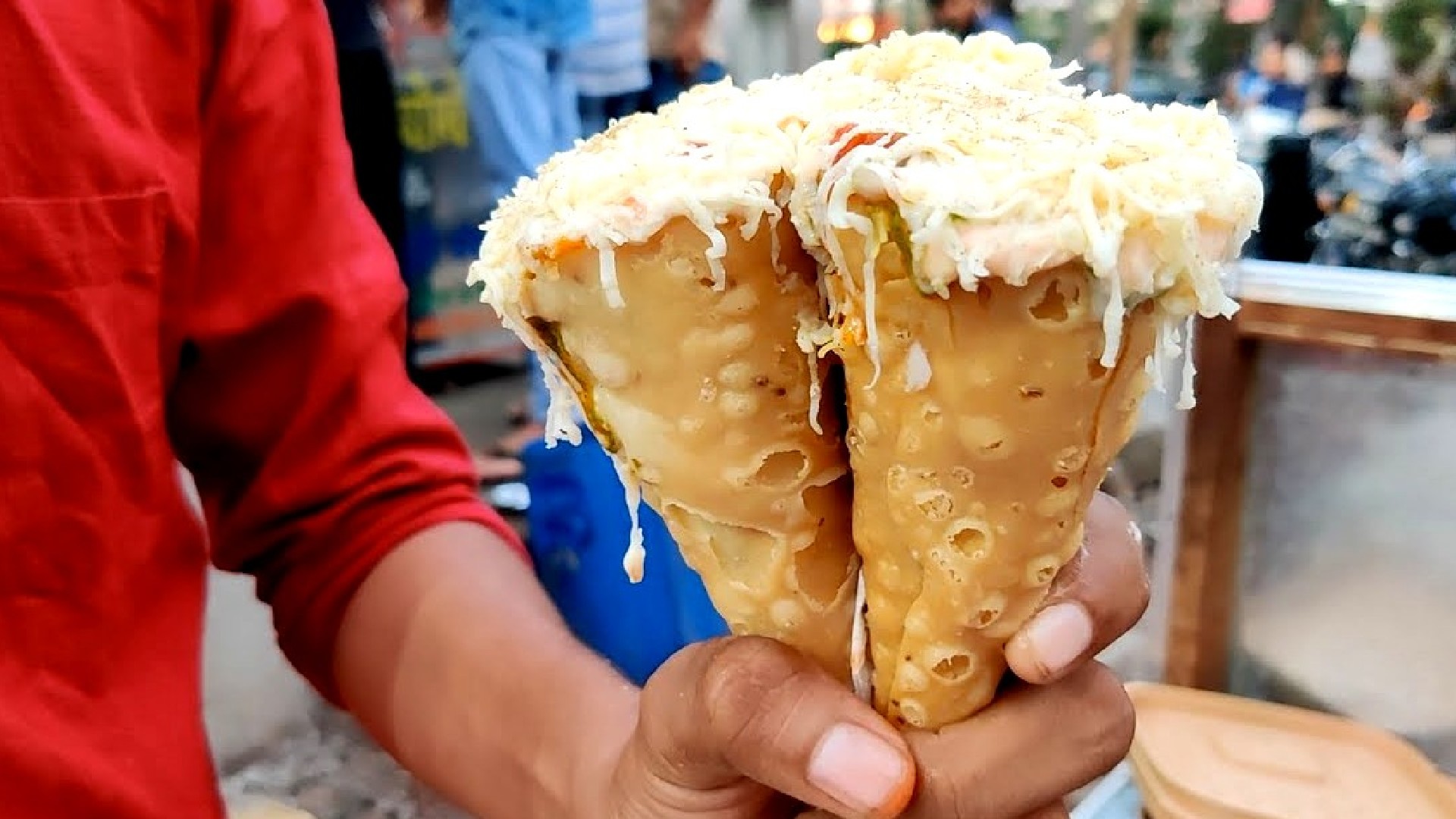 This Small Cart In Surat Offers A Funky Cheese Cone Chaat With Tangy Chutneys To Smack Your Lips