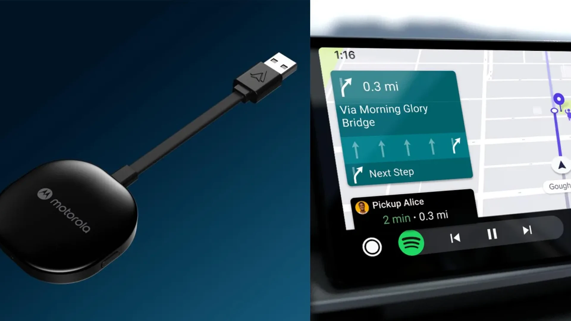 The Motorola MA1 Adapter brings Android Auto to more Cars for $90
