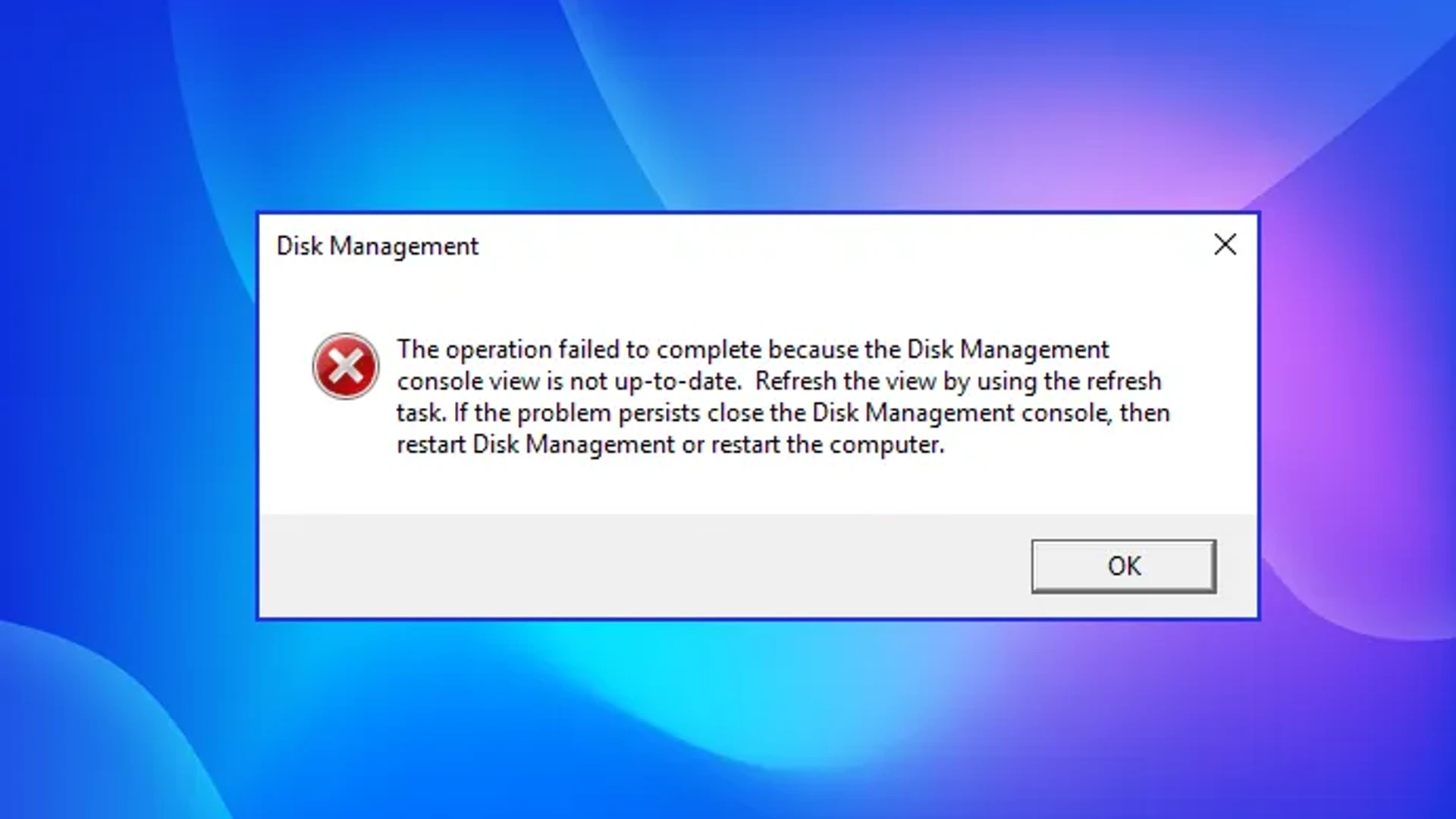 Disk Management console view is not up-to-date in Windows 11/10