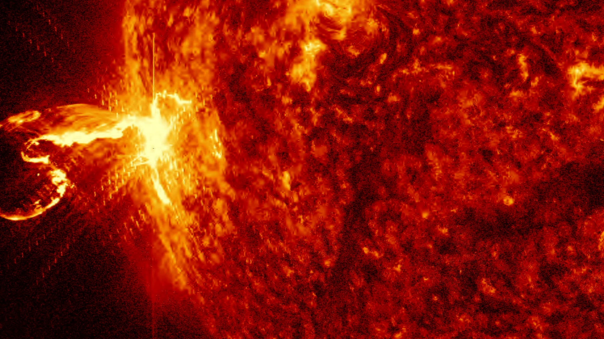 A solar flare explosion triggered a radio blackout over the Atlantic Ocean and Europe for more than an hour.